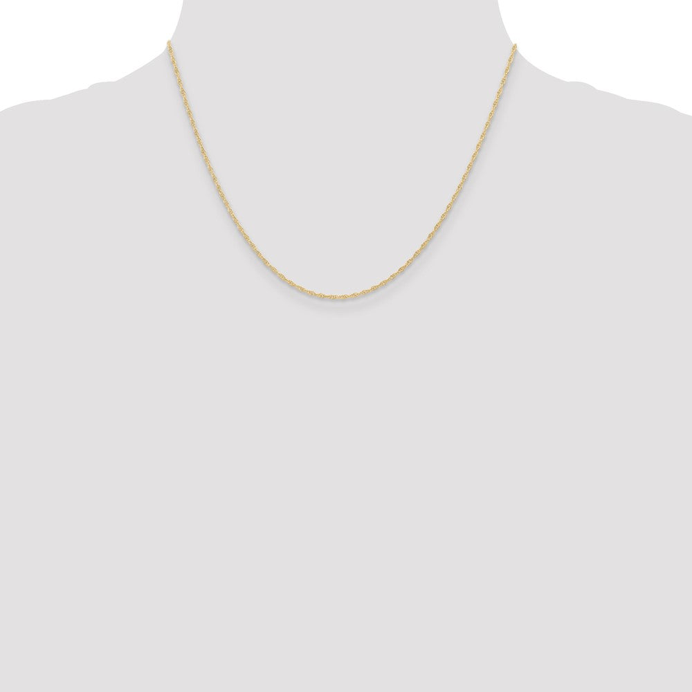 18 Inch 10K Yellow Gold 1.15mm Carded Cable Rope Chain Necklace