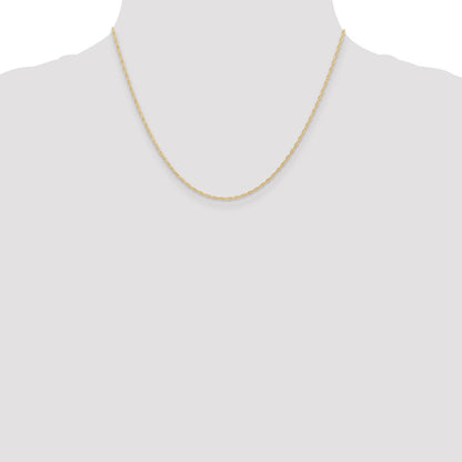18 Inch 10K Yellow Gold 1.15mm Carded Cable Rope Chain Necklace