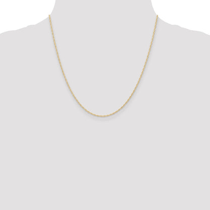 20 Inch 10K 1.15mmcarded Cable Rope Chain Necklace