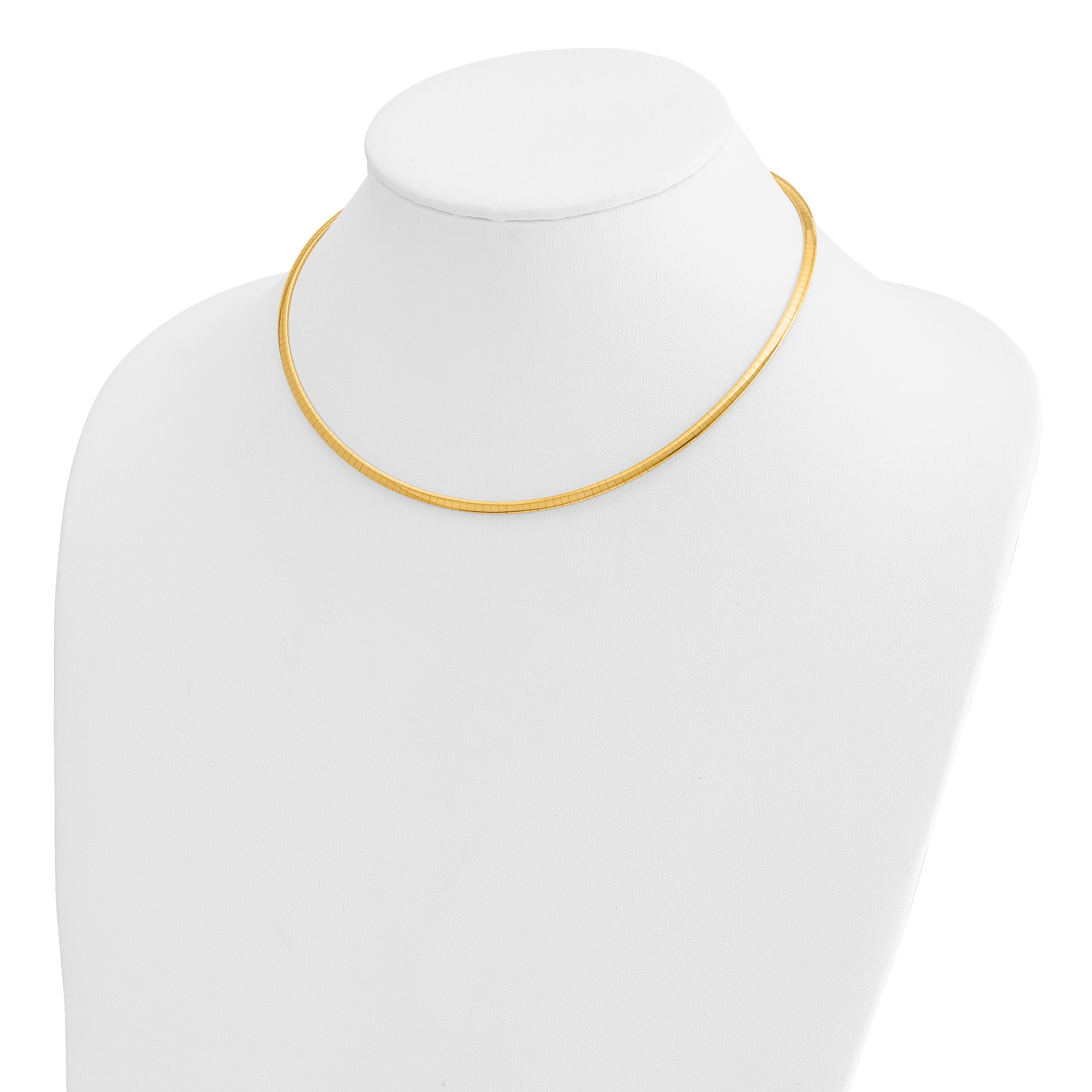 10K Yellow Gold 3mm Domed Omega Necklace