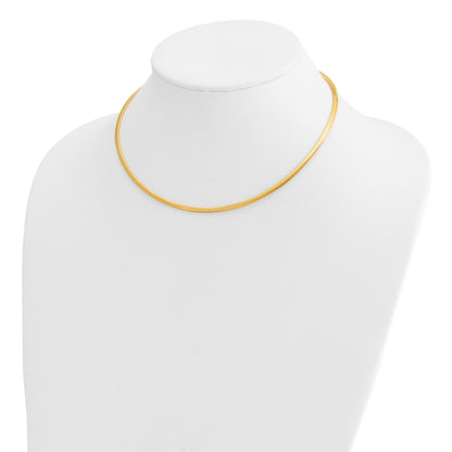 10K Yellow Gold 3mm Domed Omega Necklace