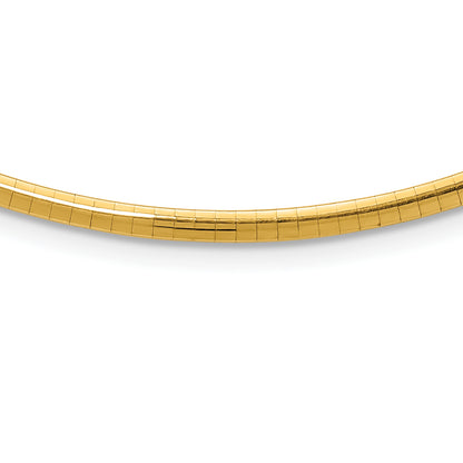 10K Yellow Gold 3mm Domed Omega Necklace