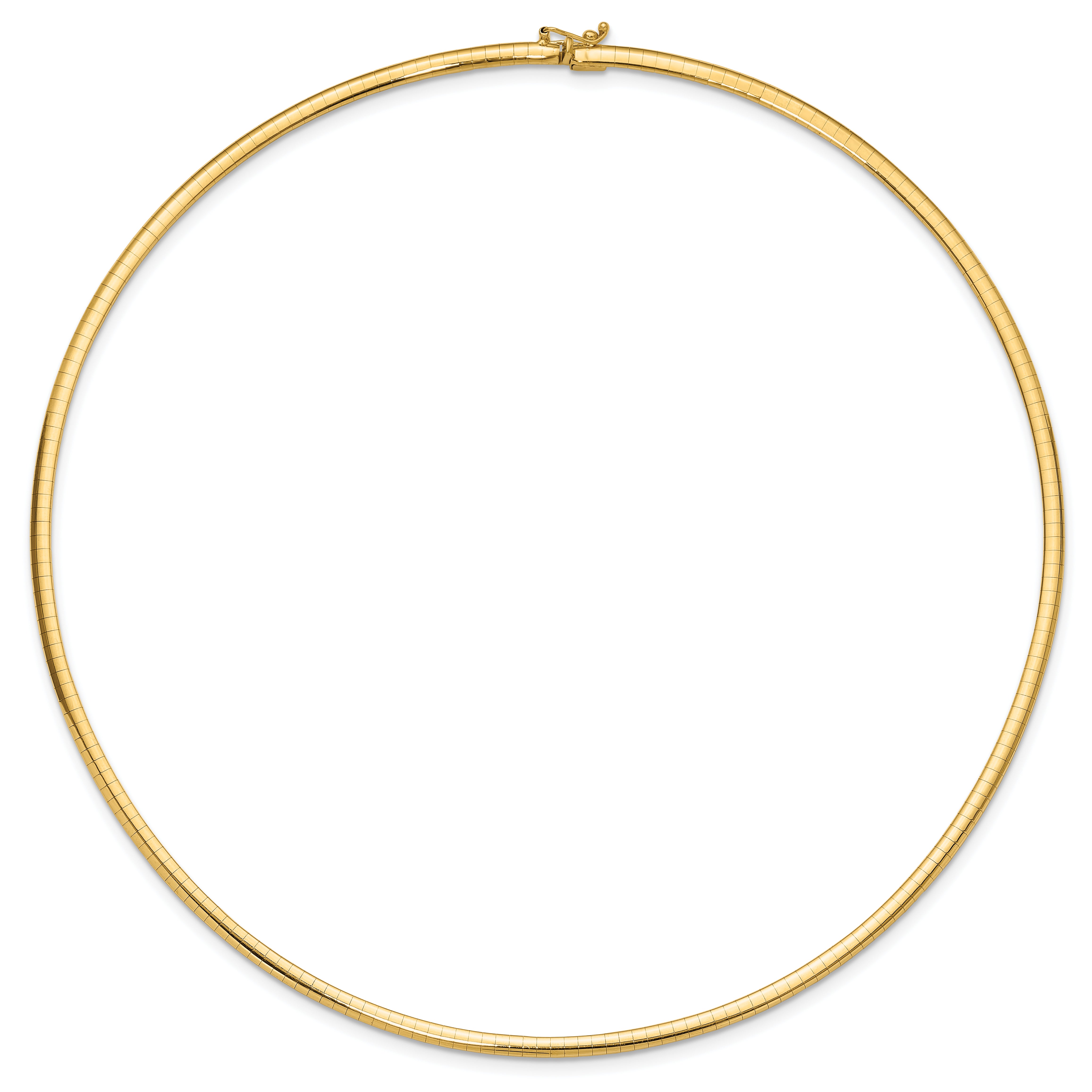 10K Yellow Gold 3mm Domed Omega Necklace