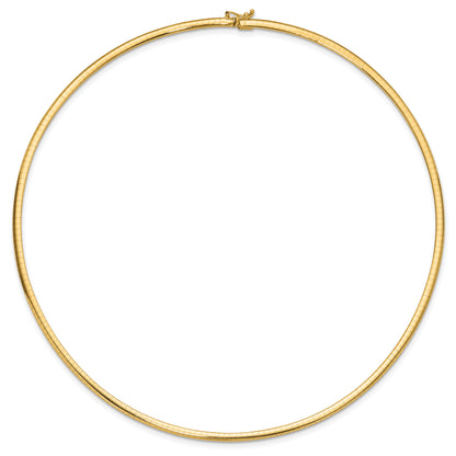 10K Yellow Gold 3mm Domed Omega Necklace