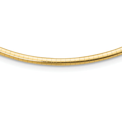10K Yellow Gold 3mm Domed Omega Necklace