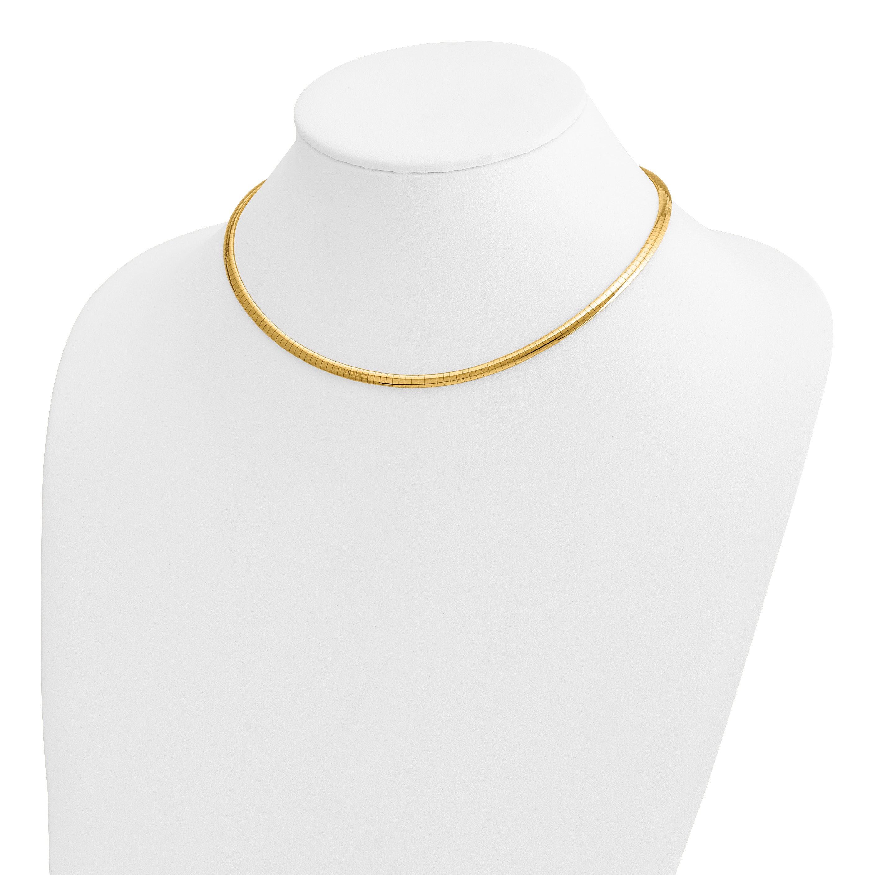10K Yellow Gold 4mm Domed Omega Necklace