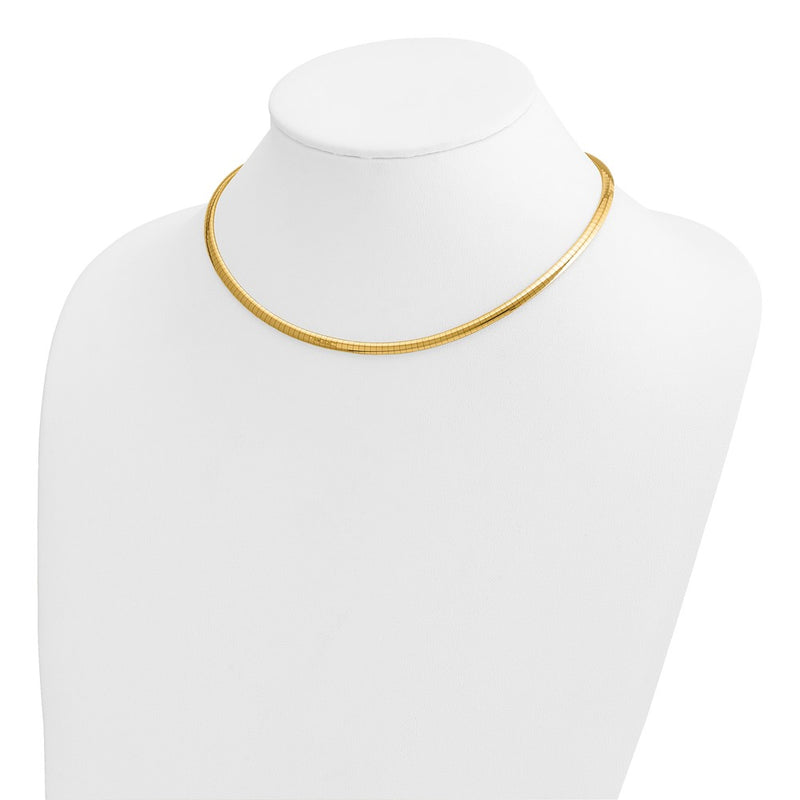 10K Yellow Gold 4mm Domed Omega Necklace