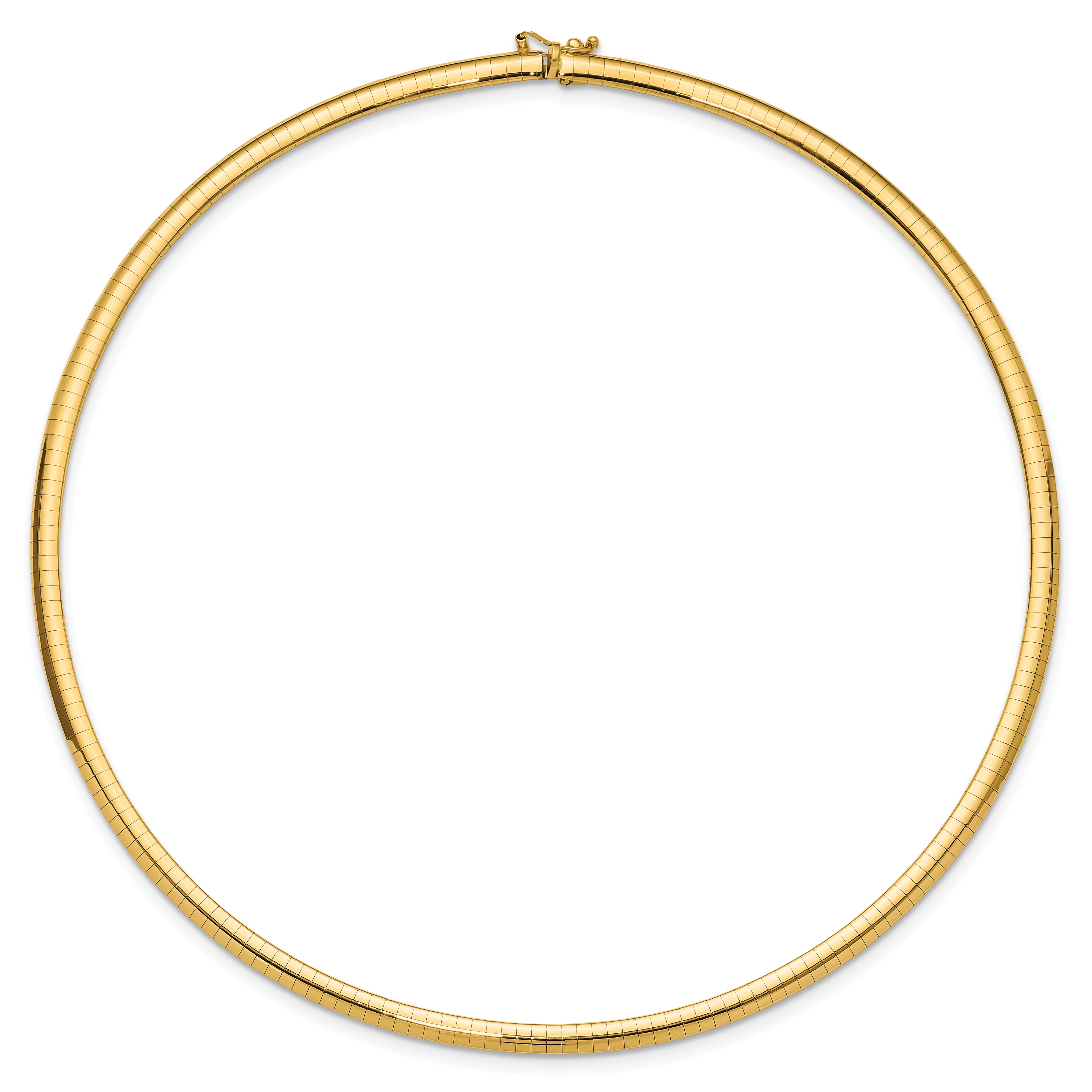 10K Yellow Gold 4mm Domed Omega Necklace