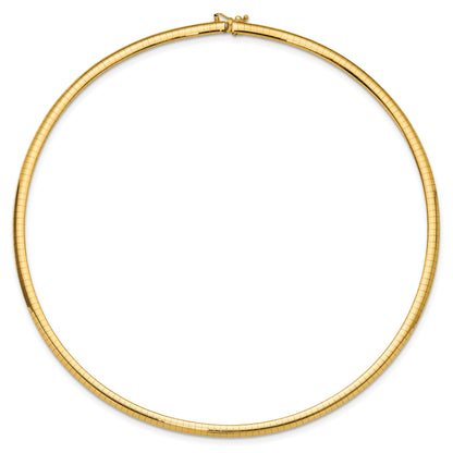 10K Yellow Gold 4mm Domed Omega Necklace