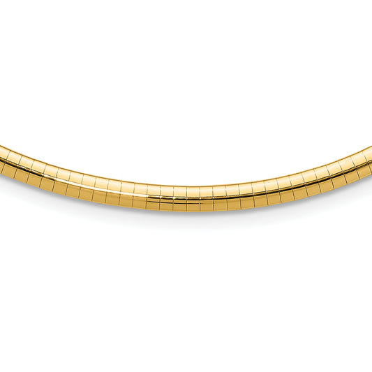10K Yellow Gold 4mm Domed Omega Necklace