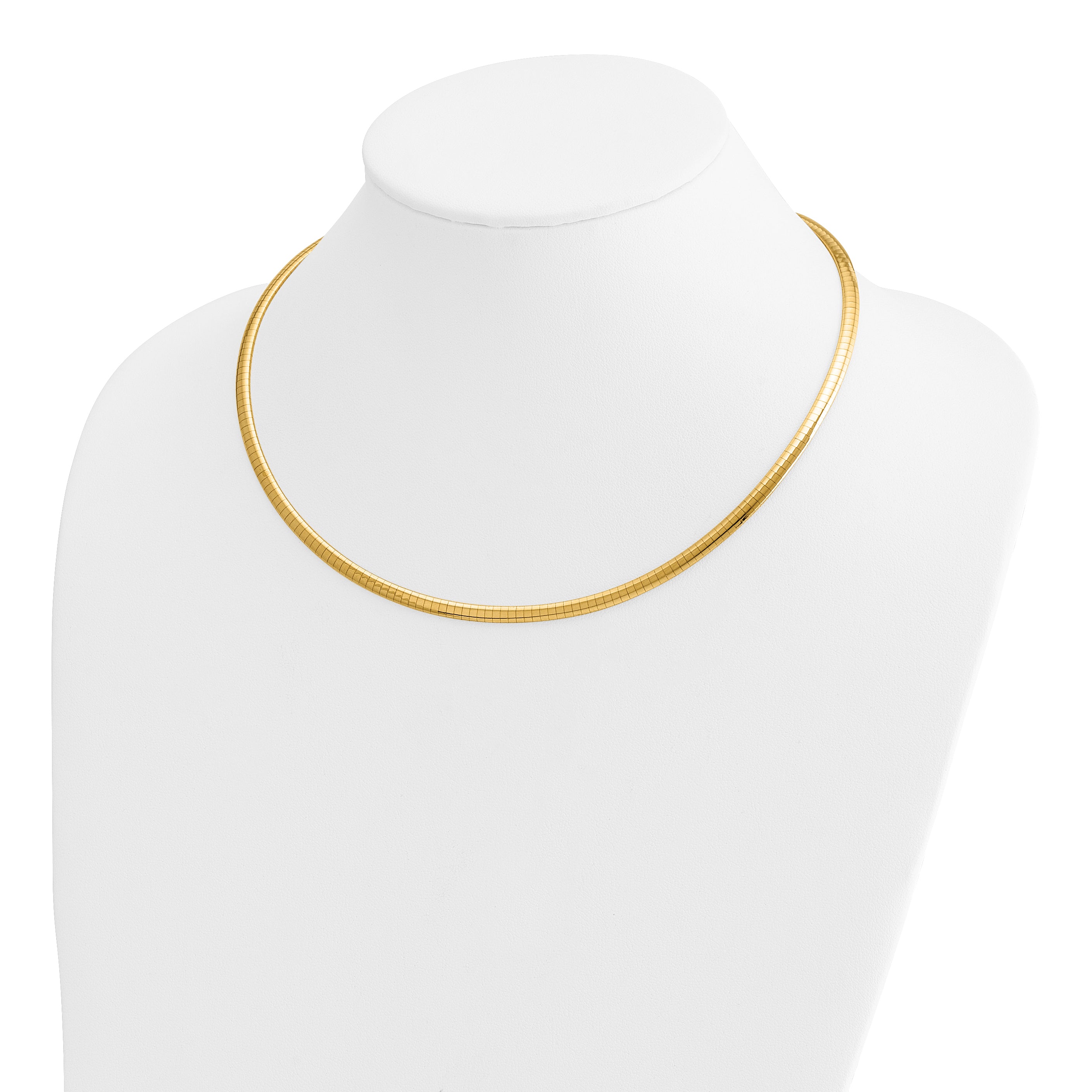 10K Yellow Gold 4mm Domed Omega Necklace