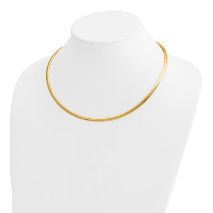 10K Yellow Gold 4mm Domed Omega Necklace