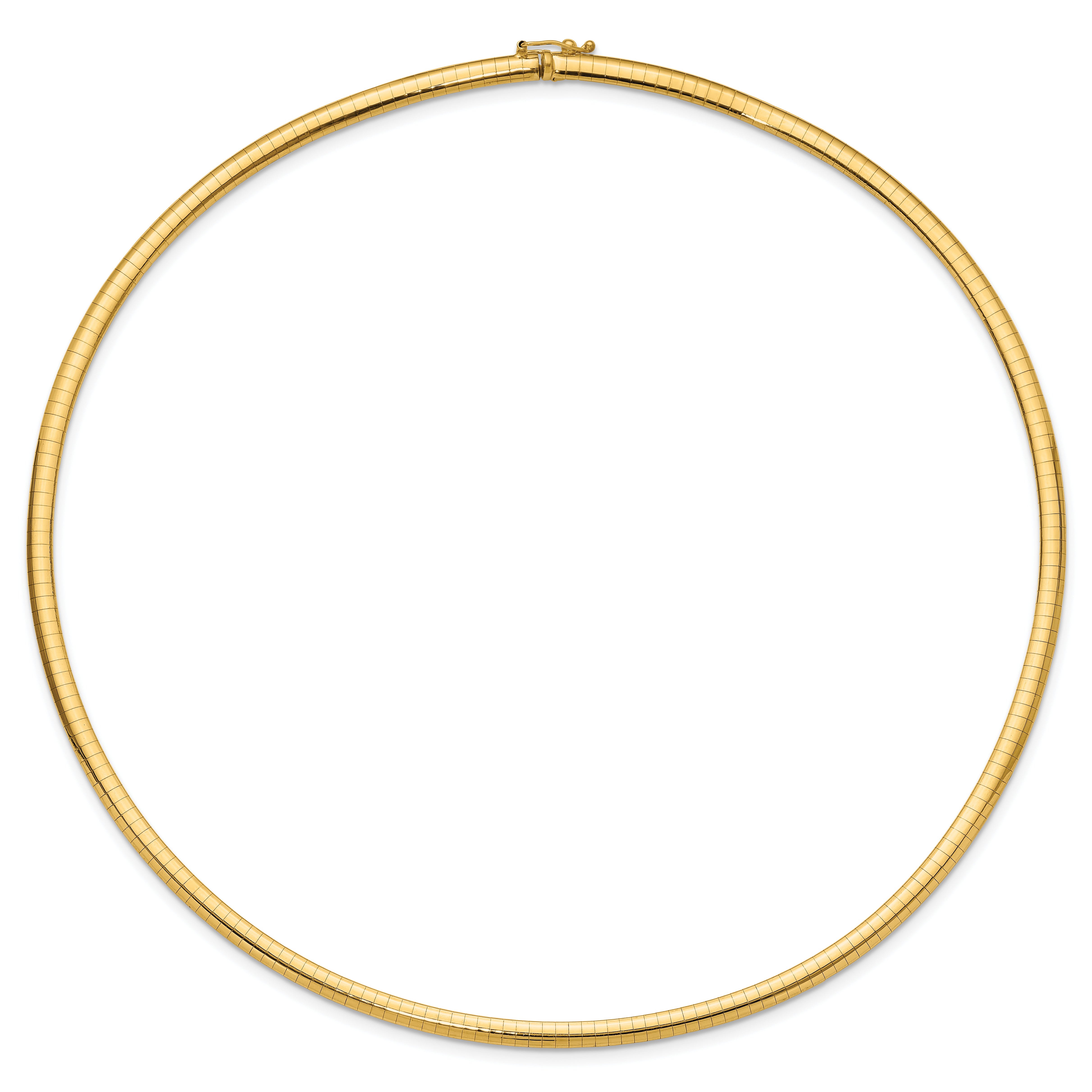 10K Yellow Gold 4mm Domed Omega Necklace