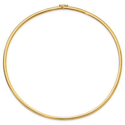 10K Yellow Gold 4mm Domed Omega Necklace