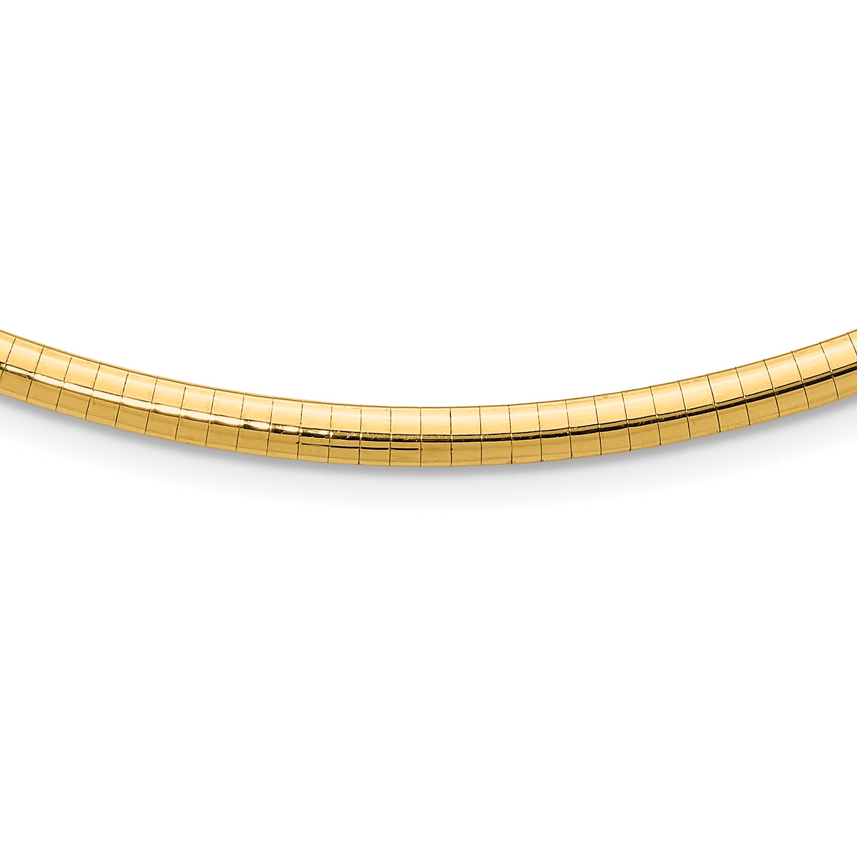 10K Yellow Gold 4mm Domed Omega Necklace