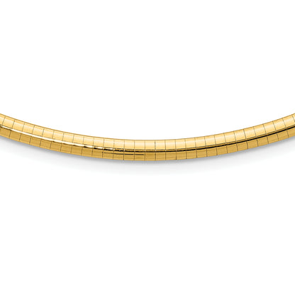 10K Yellow Gold 4mm Domed Omega Necklace