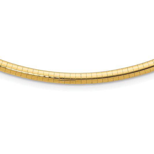 10K Yellow Gold 4mm Domed Omega Necklace