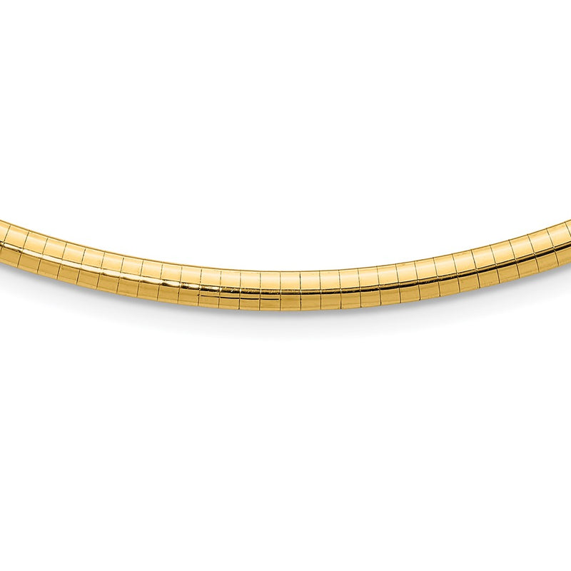 10K Yellow Gold 4mm Domed Omega Necklace
