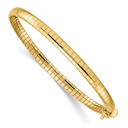 10K Yellow Gold 4mm Domed Omega Bracelet