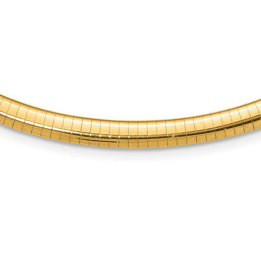 10K Yellow Gold 6mm Domed Omega Necklace