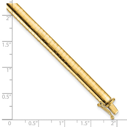 10K Yellow Gold 6mm Domed Omega Bracelet