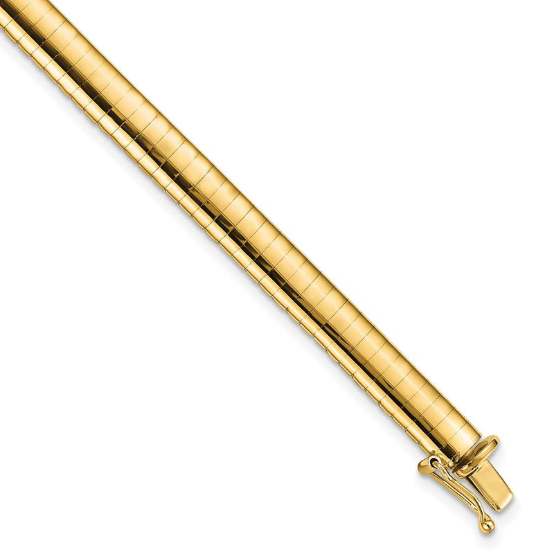 10K Yellow Gold 6mm Domed Omega Bracelet