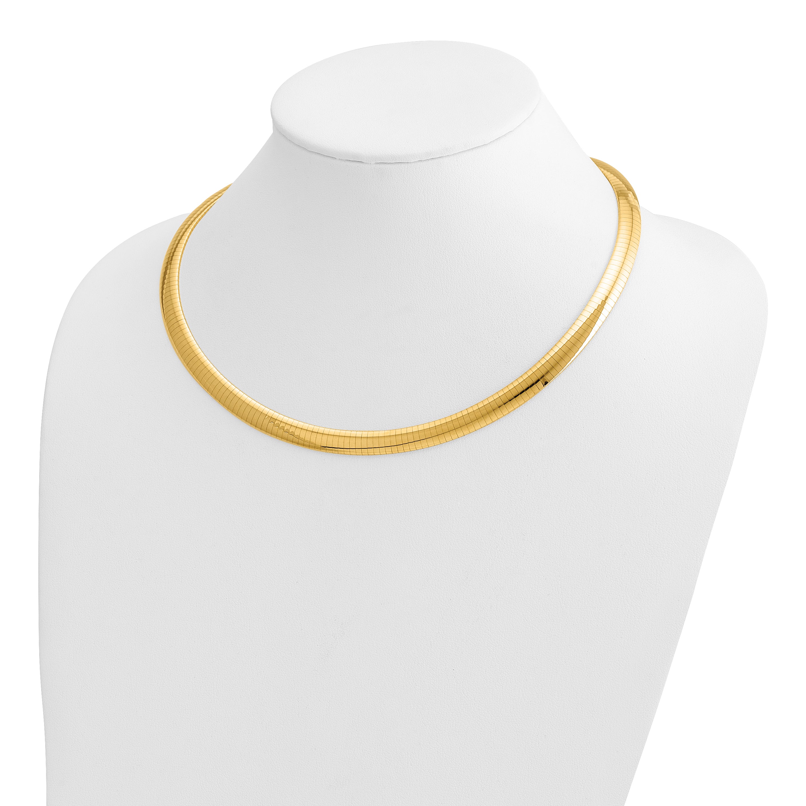 10K Yellow Gold 8mm Domed Omega Necklace