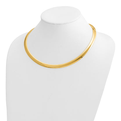10K Yellow Gold 8mm Domed Omega Necklace