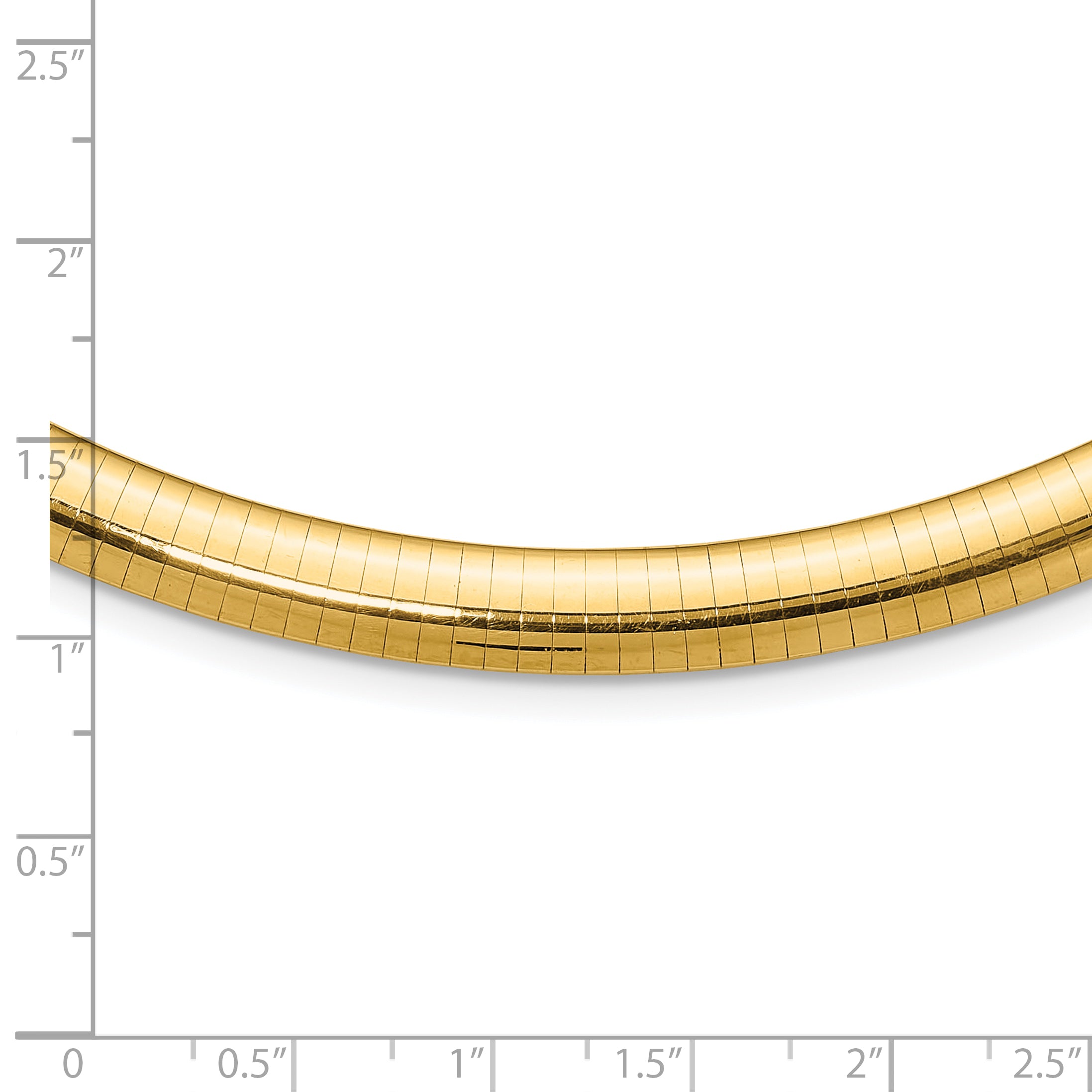 10K Yellow Gold 8mm Domed Omega Necklace