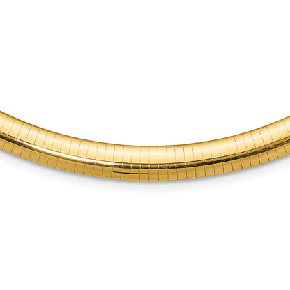 10K Yellow Gold 8mm Domed Omega Necklace