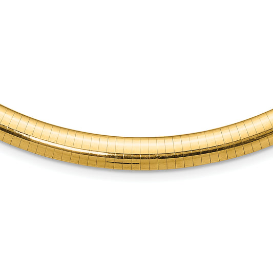 10K Yellow Gold 8mm Domed Omega Necklace