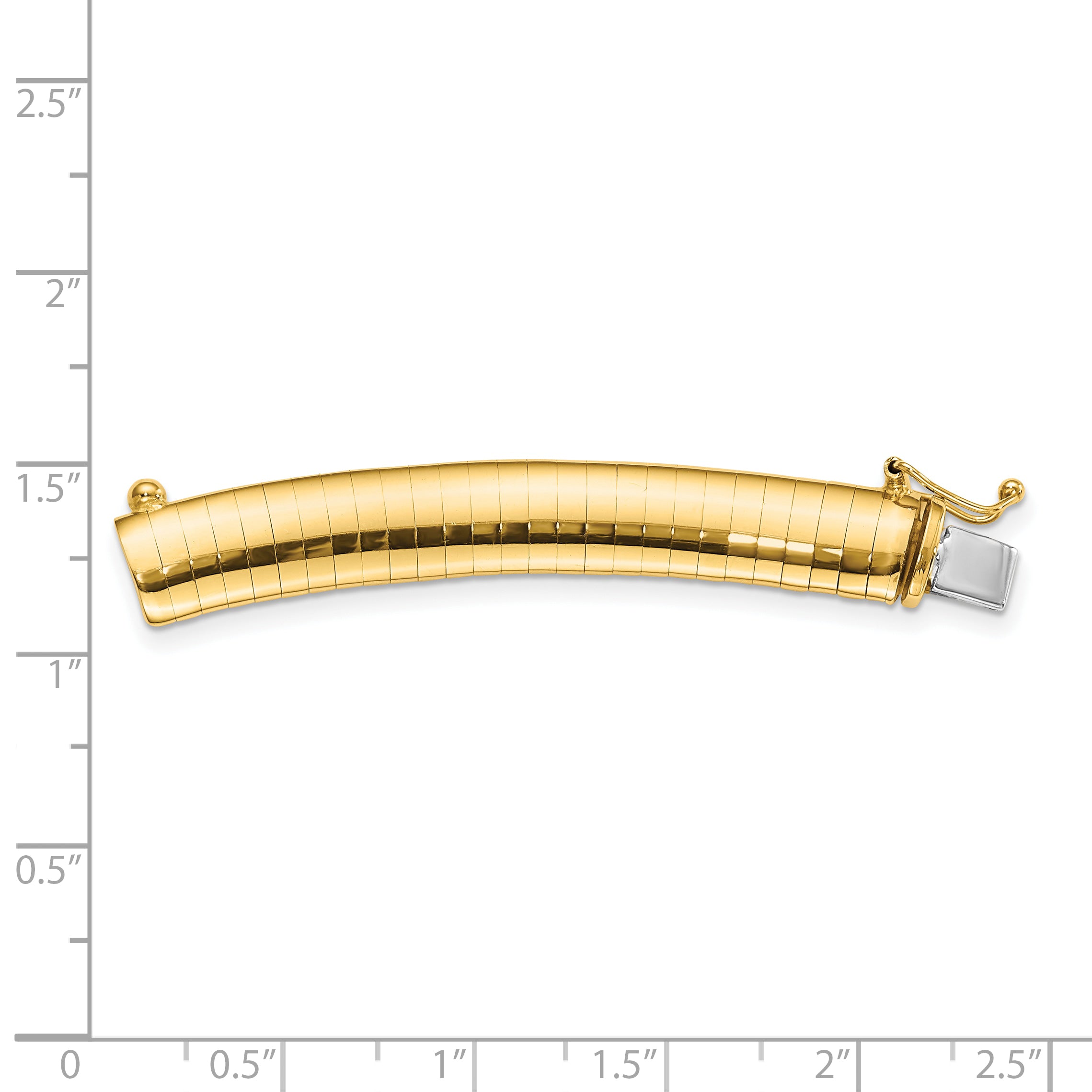 10K Yellow Gold 8mm Omega Extender For Necklace