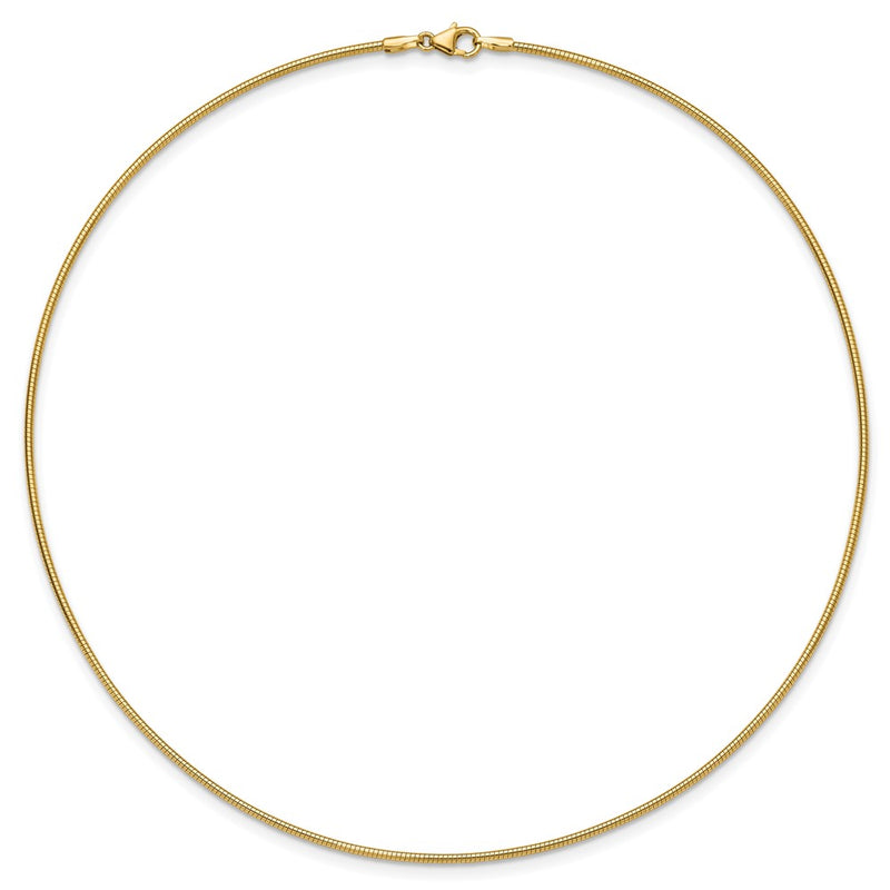 10K Yellow Gold 1.4mm Round Omega