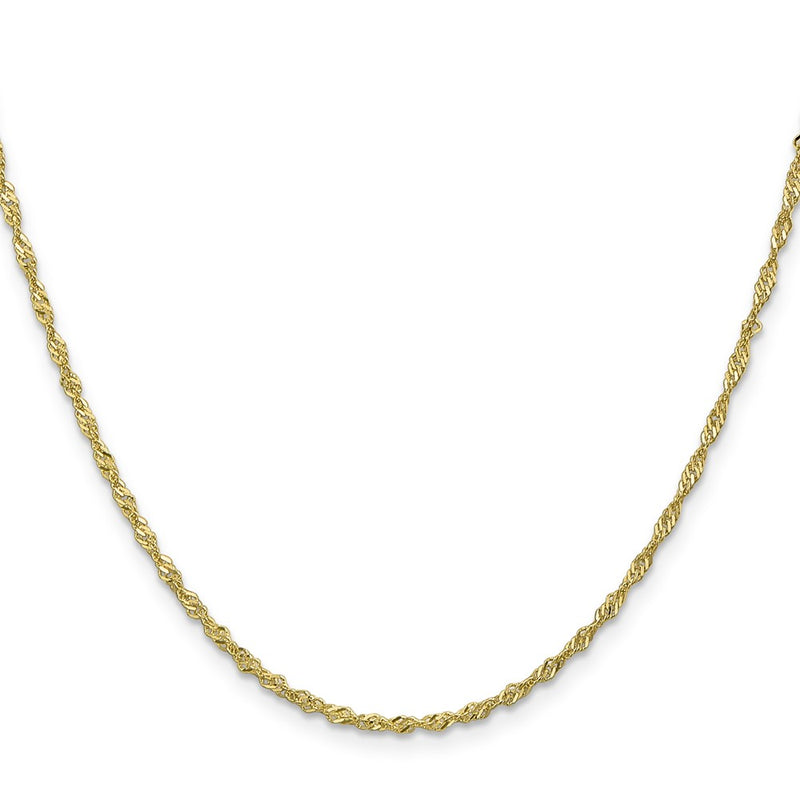 10k Yellow Gold 1.7mm Singapore Chain Necklace