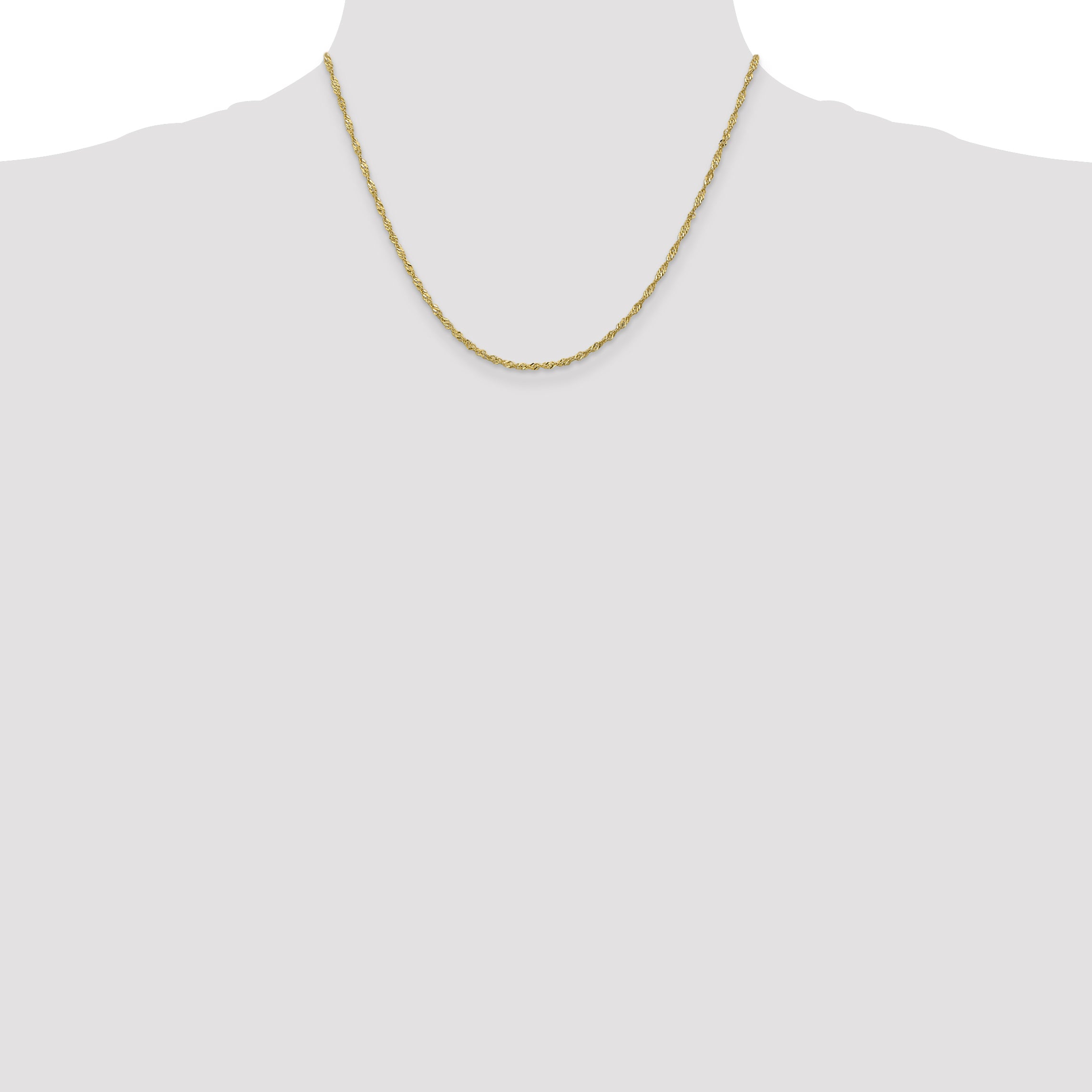 18 Inch 10K 1.7mm Singapore Chain Necklace