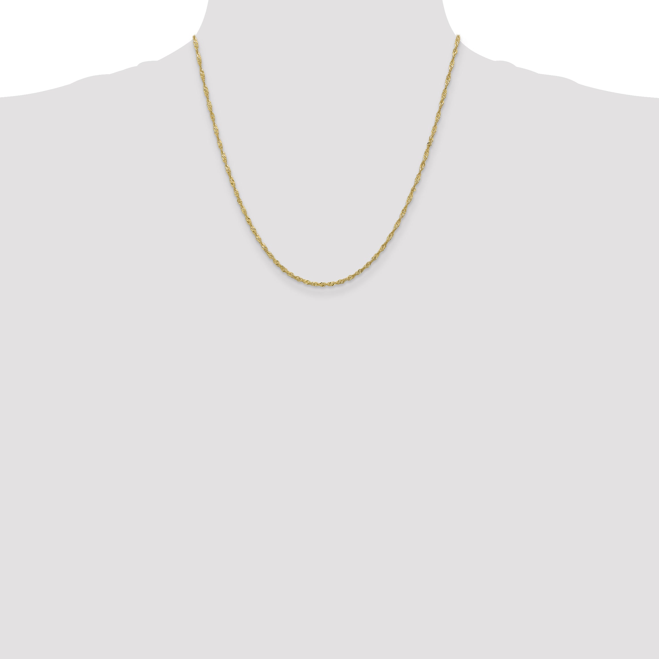 20 Inch 10K 1.7mm Singapore Chain Necklace