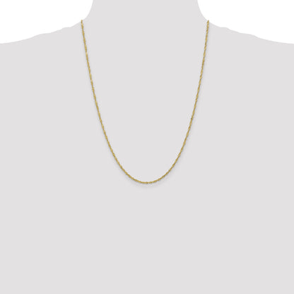 24 Inch 10K 1.7mm Singapore Chain Necklace