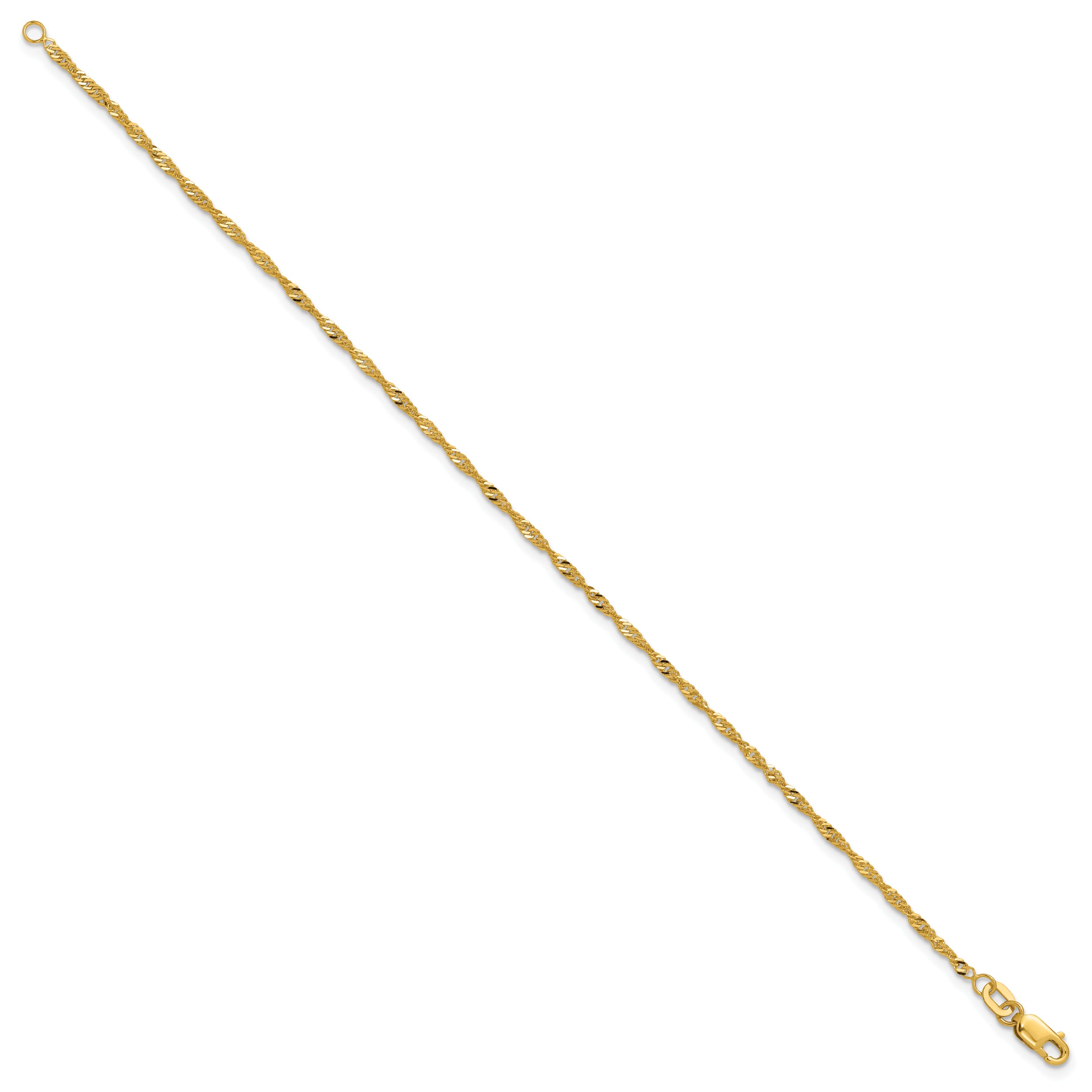 10K Yellow Gold 1.7mm Singapore Chain