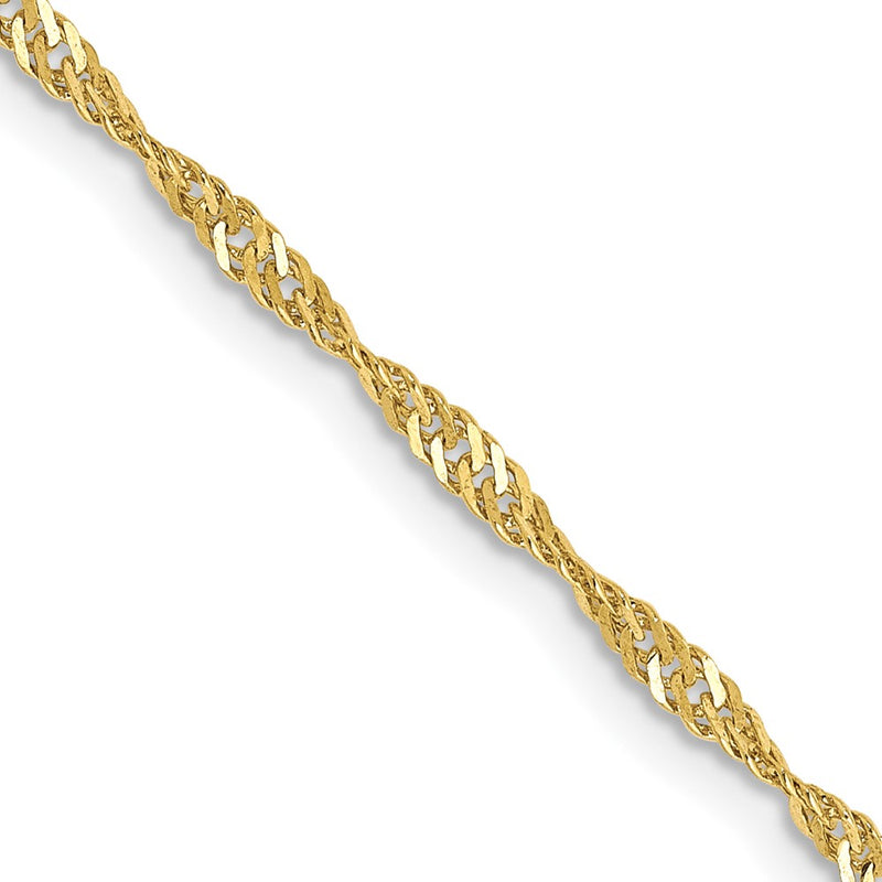 10k Yellow Gold 1.7mm Singapore Chain Necklace