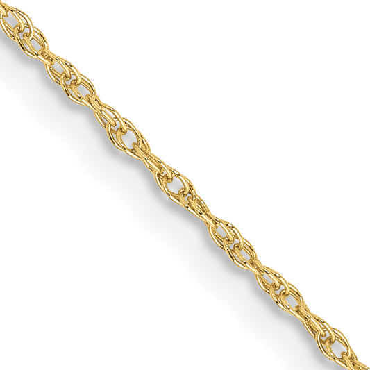 14 Inch 10K .8mm Lite-Baby Rope Chain