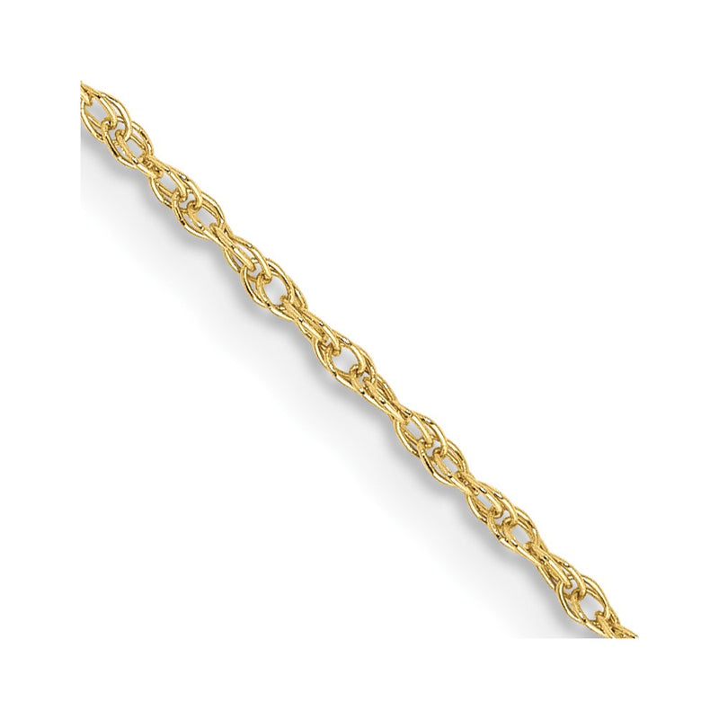 10K Yellow Gold .8mm Lite-Baby Rope Chain Children's Necklace