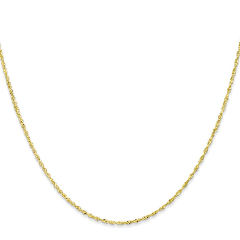 24 Inch 10K 1.1mm Singapore Chain Necklace