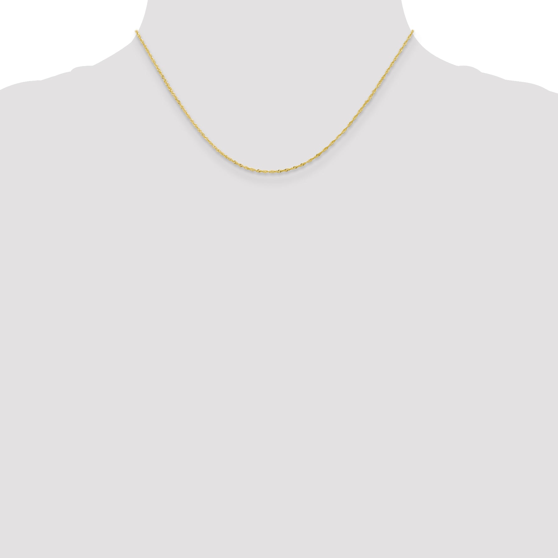 16 Inch 10K 1.1mm Singapore Chain Necklace