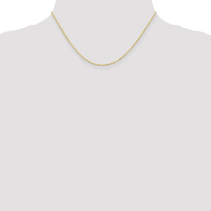 16 Inch 10K 1.1mm Singapore Chain Necklace