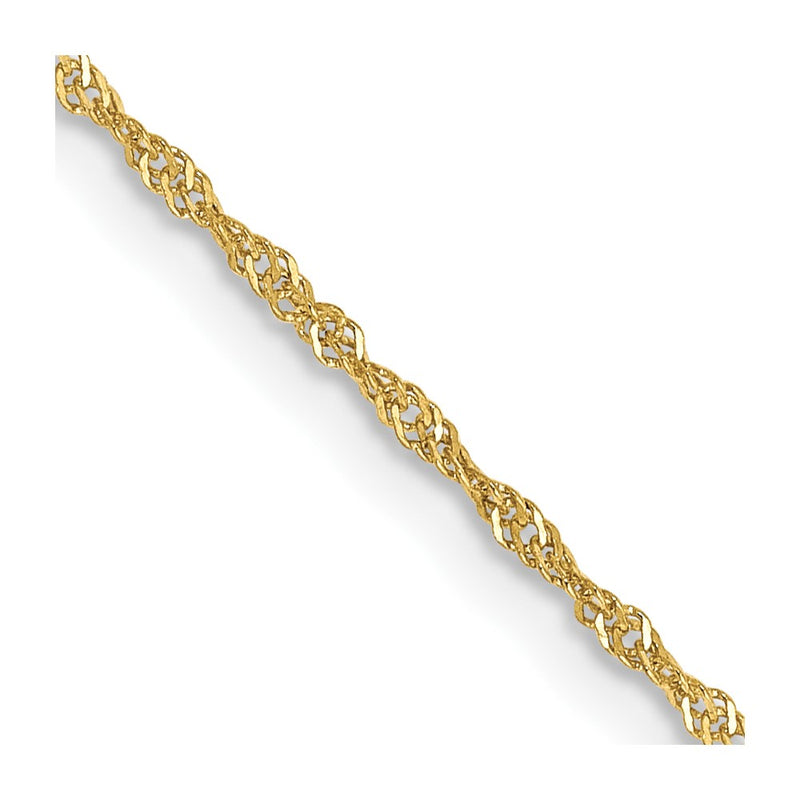 24 Inch 10K 1.1mm Singapore Chain Necklace