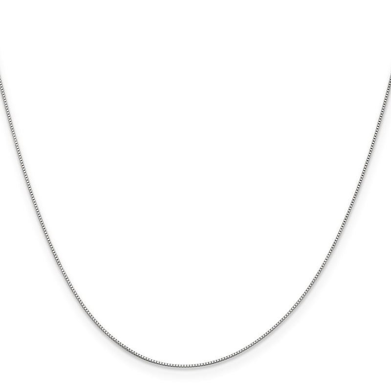 20 Inch 10K White Gold .5mm Box Chain Necklace