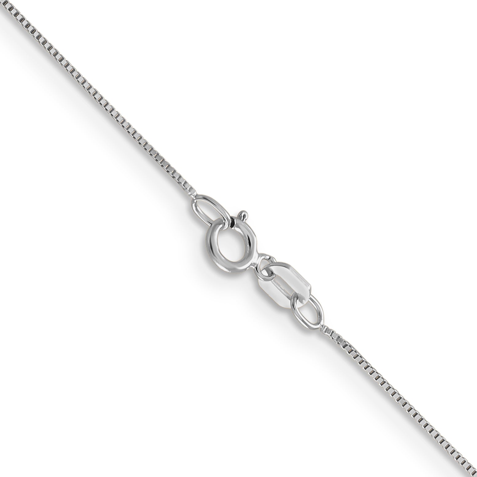 18 Inch 10K White Gold .5mm Box Chain