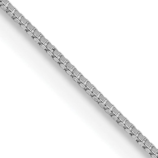18 Inch 10K White Gold .5mm Box Chain