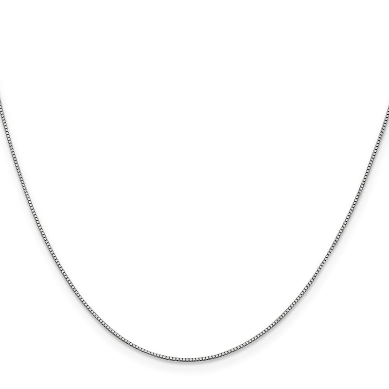 10K White Gold .7mm Box Chain Necklace