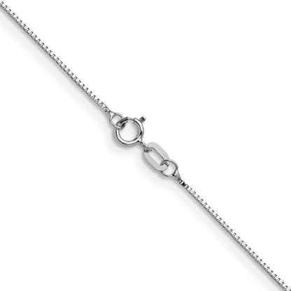 10K White Gold .7mm Box Chain Necklace